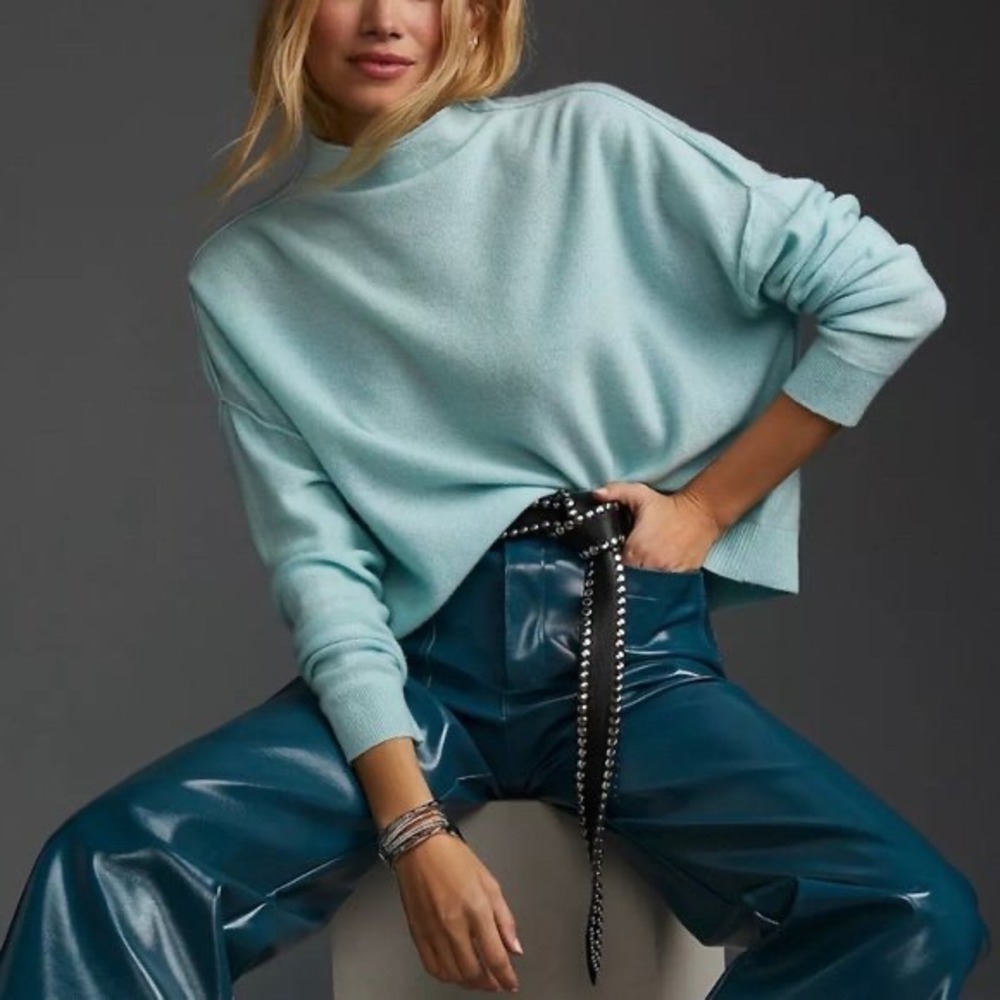 Pilcro Cashmere Mock-Neck Sweater